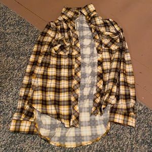 Yellow plaid button up